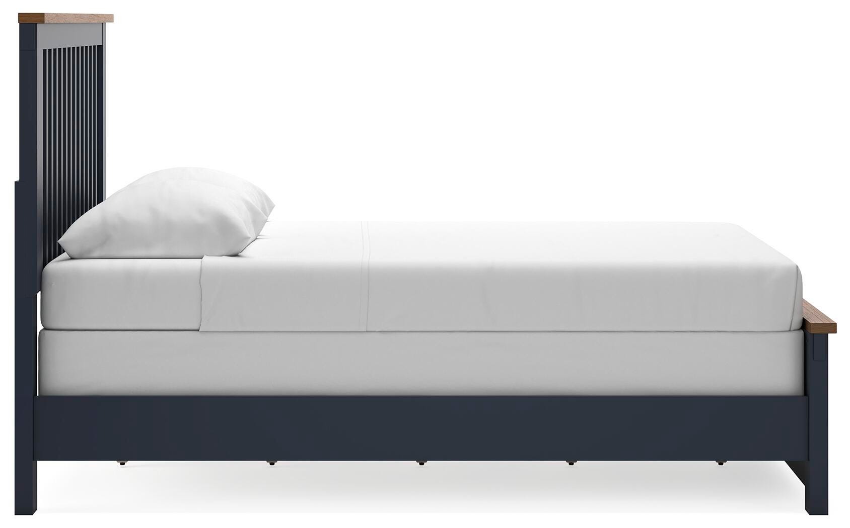 Landocken Brown/Blue Queen Panel Bed, Dresser, Mirror and Nightstand (Online Special Price)