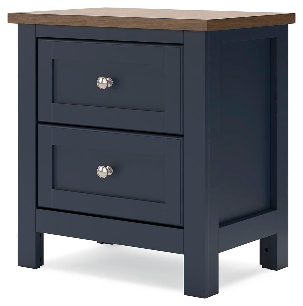 Landocken Brown/Blue Queen Panel Bed, Dresser, Mirror and Nightstand (Online Special Price)