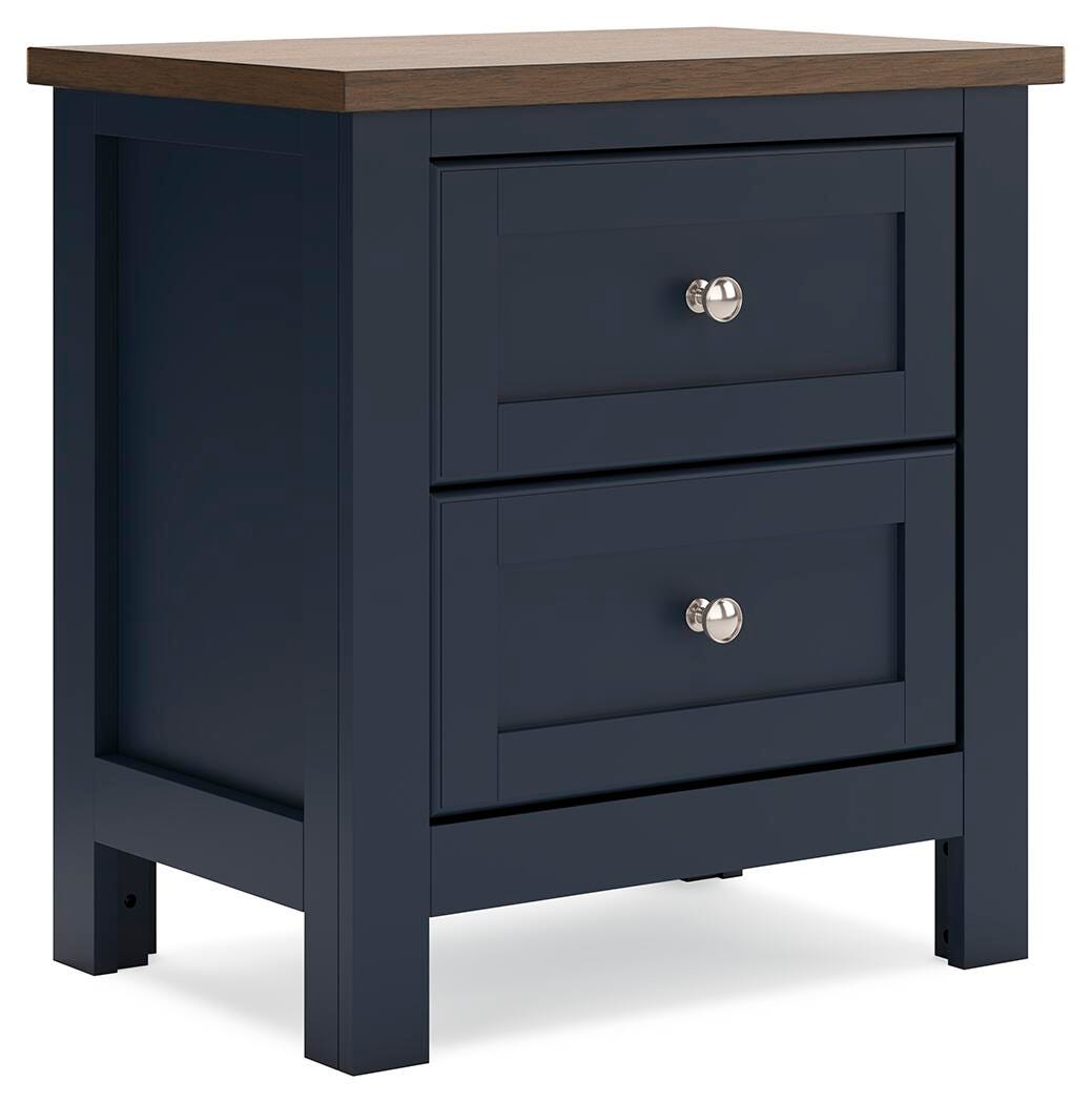Landocken Brown/Blue Queen Panel Bed, Dresser, Mirror and Nightstand (Online Special Price)