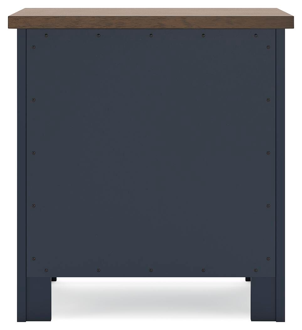Landocken Brown/Blue Queen Panel Bed, Dresser, Mirror and Nightstand (Online Special Price)