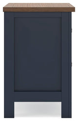 Landocken Brown/Blue Twin Panel Bed, Dresser, Mirror and Nightstand (Online Special Price)