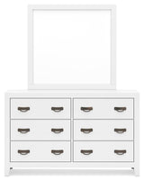 Binterglen White King Panel Bed, Dresser, Chest and 2 Nightstands