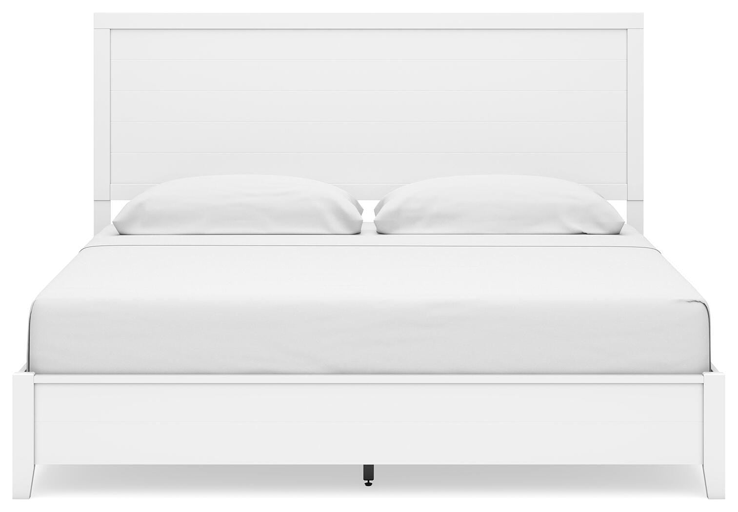 Binterglen White King Panel Bed, Dresser, Chest and 2 Nightstands