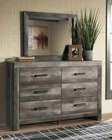 Wynnlow Gray Queen Crossbuck Panel Bedroom Set with Dresser, Mirror, and Nightstand - Ornate Home