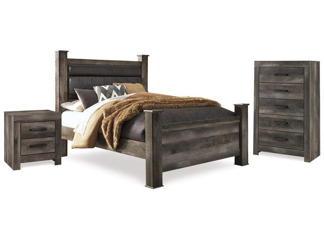 (Online Special Price) Wynnlow Gray Queen Poster Bedroom Set with Chest and 2 Nightstands - Ornate Home