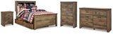 Trinell Brown Full Bookcase Storage Bed, Dresser, Chest and Nightstand
