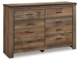 Trinell Brown Full Bookcase Storage Bed, Dresser, Chest and Nightstand
