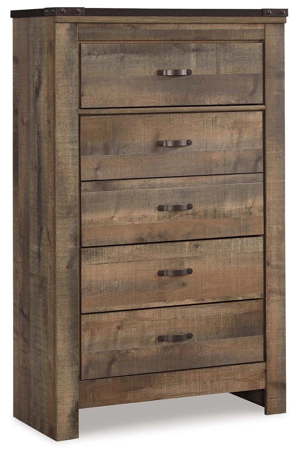 Trinell Brown Full Bookcase Storage Bed, Dresser, Chest and Nightstand