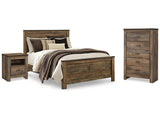 Trinell Brown Queen Panel Bedroom Set with Chest and 2 Nightstands - Ornate Home