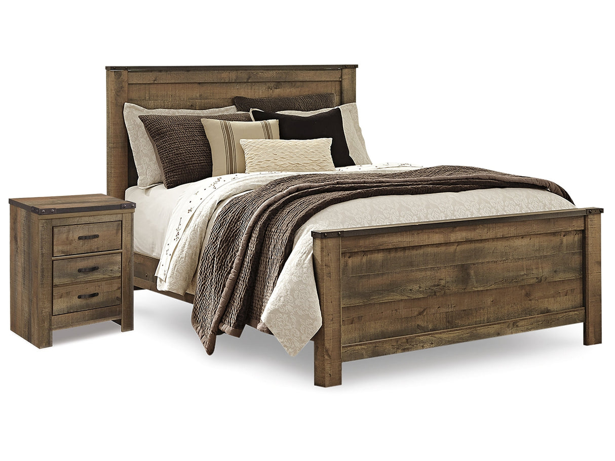 Trinell Brown Queen Panel Bedroom Set with Nightstand - Ornate Home