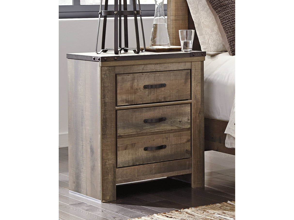 Trinell Brown King Panel Bedroom Set with Nightstand - Ornate Home