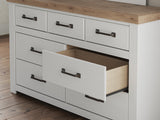 Savonport White/Brown Seven Drawer Dresser (Online Special Price)
