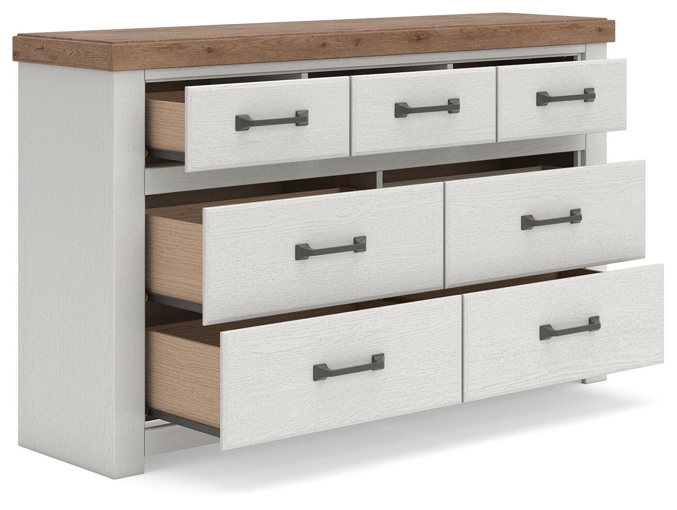 Savonport White/Brown Seven Drawer Dresser (Online Special Price)