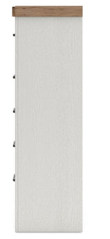 Savonport White/Brown Five Drawer Chest