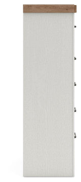 Savonport White/Brown Five Drawer Chest