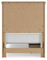 Savonport White/Brown Twin Panel Bed with Storage