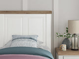 Savonport White/Brown Twin Panel Bed with Storage