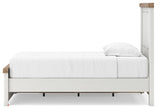 Savonport White/Brown Twin Panel Bed with Storage