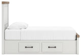 Savonport White/Brown Twin Panel Bed with Storage