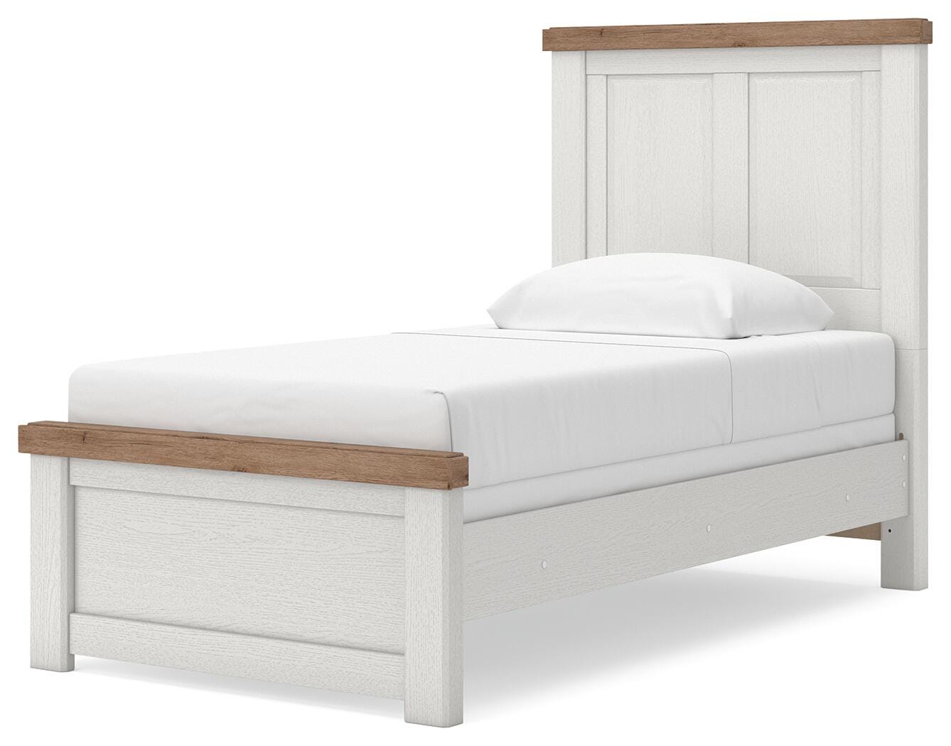 Savonport White/Brown Twin Panel Bed (Online Special Price)