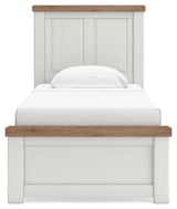 Savonport White/Brown Twin Panel Bed (Online Special Price)