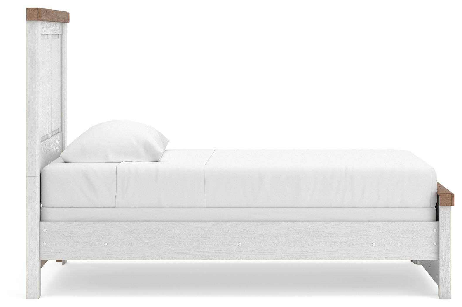 Savonport White/Brown Twin Panel Bed (Online Special Price)
