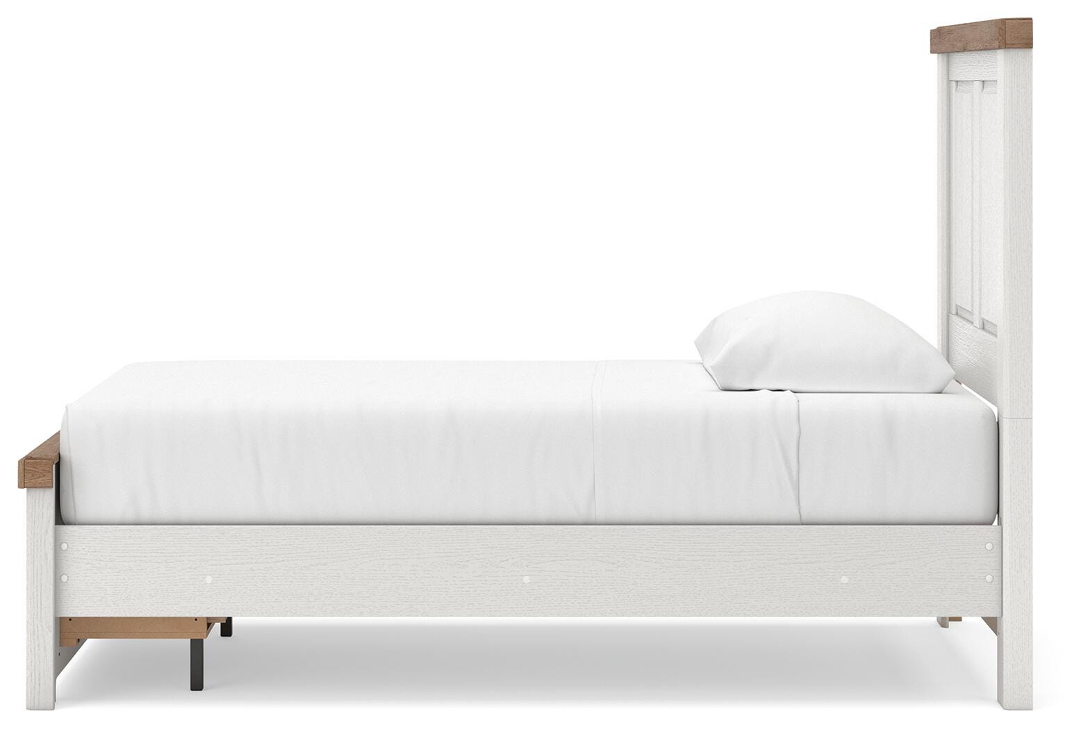 Savonport White/Brown Twin Panel Storage Bed (Online Special Price)