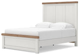 Savonport White/Brown Queen Panel Bed with Storage