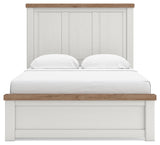 Savonport White/Brown Queen Panel Bed with Storage