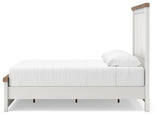 Savonport White/Brown Queen Panel Bed with Storage
