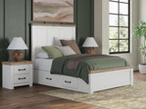 Savonport White/Brown Queen Panel Bed with Storage