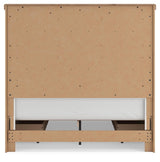 Savonport White/Brown Queen Panel Bed w/ Storage