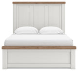 Savonport White/Brown Queen Panel Bed w/ Storage