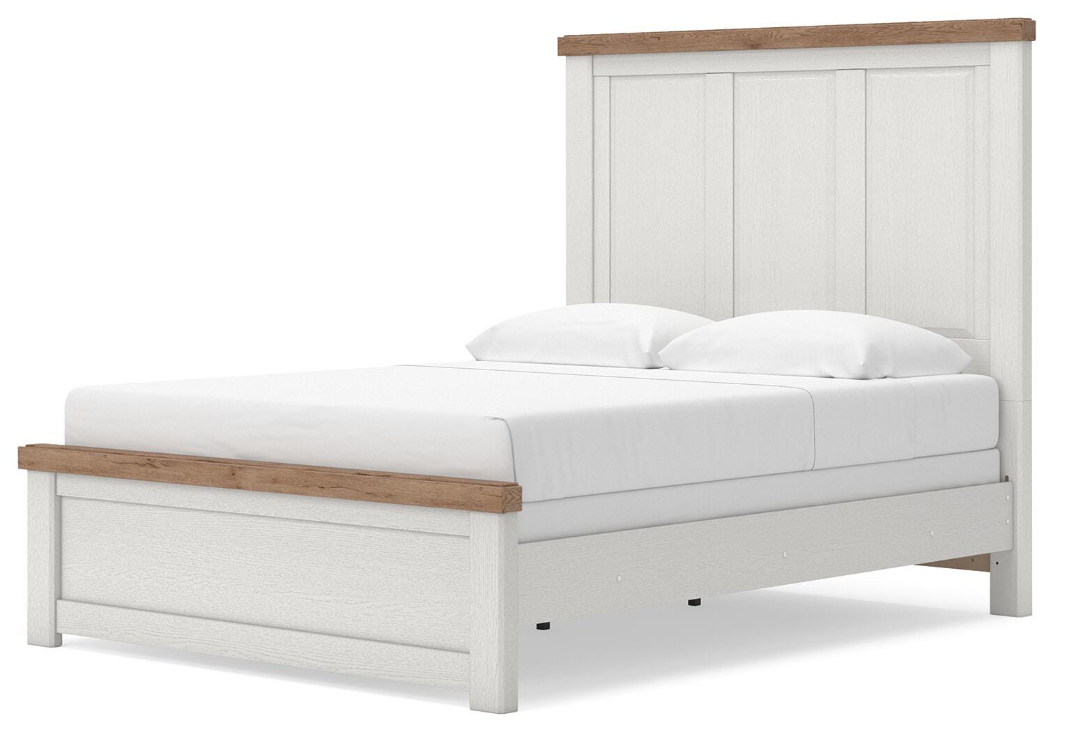 Savonport White/Brown Queen Panel Bed (Online Special Price)