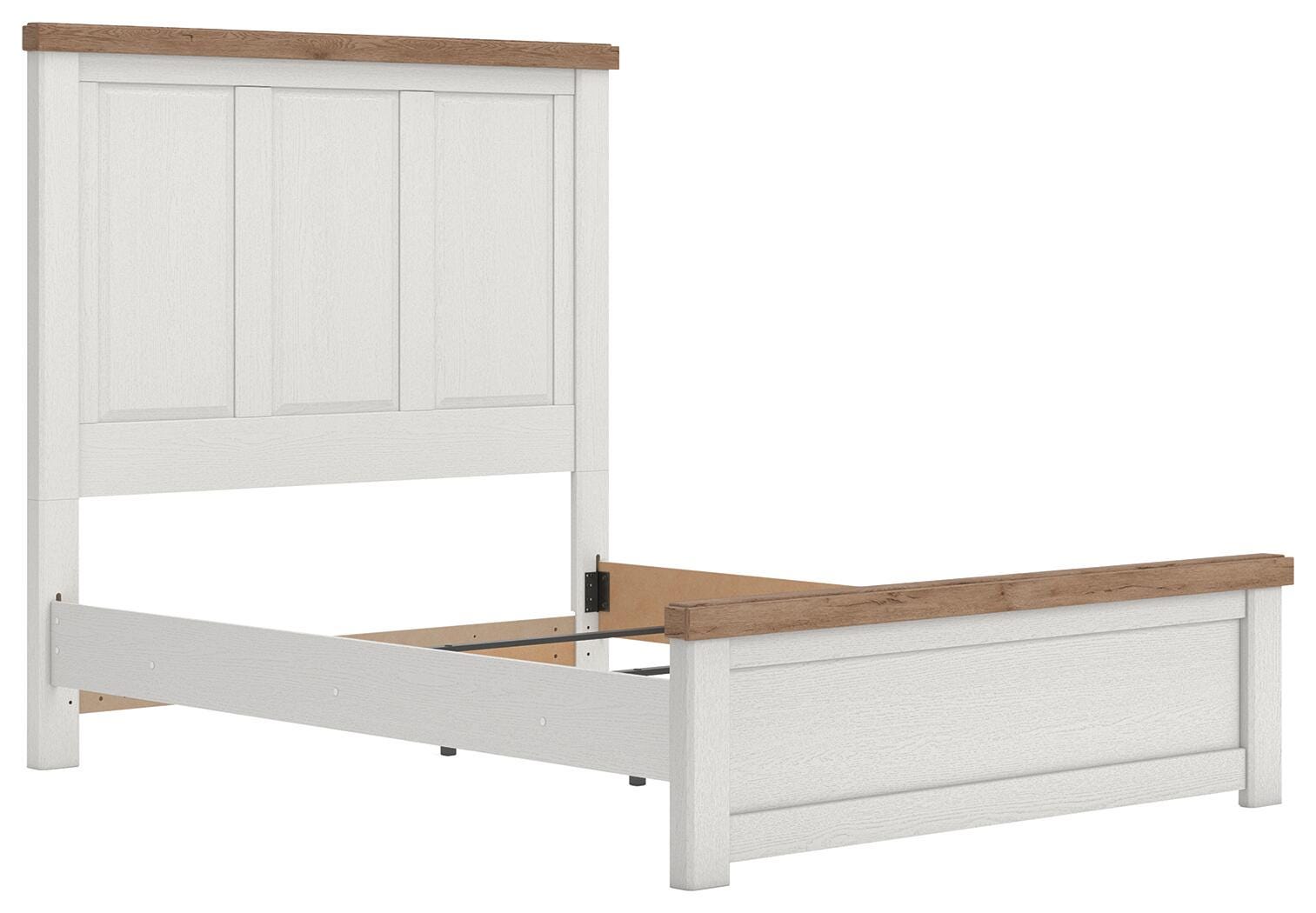 Savonport White/Brown Queen Panel Bed (Online Special Price)