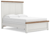 Savonport White/Brown Queen Panel Bed, Dresser and Mirror (Online Special Price)
