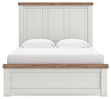 Savonport White/Brown Queen Panel Bed (Online Special Price)
