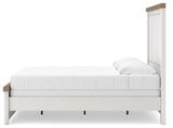 Savonport White/Brown Queen Panel Bed, Dresser and Mirror (Online Special Price)