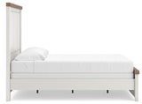 Savonport White/Brown Queen Panel Bed, Dresser and Mirror (Online Special Price)