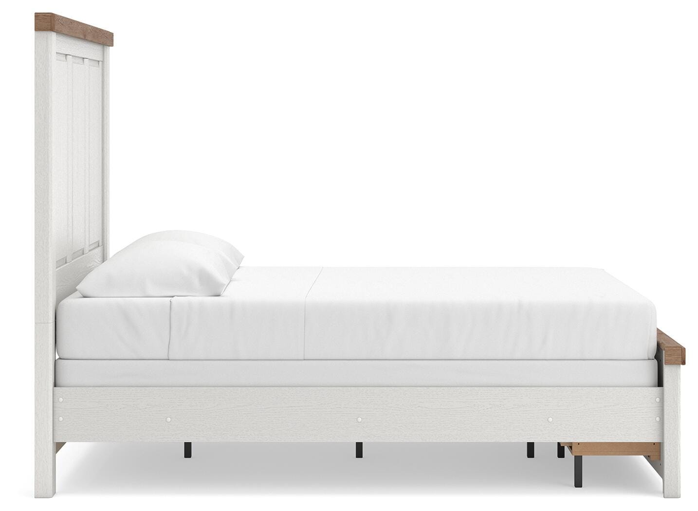 Savonport White/Brown Queen Panel Storage Bed (Online Special Price)