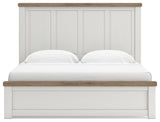 Savonport White/Brown King Panel Bed with Storage (Online Special Price)