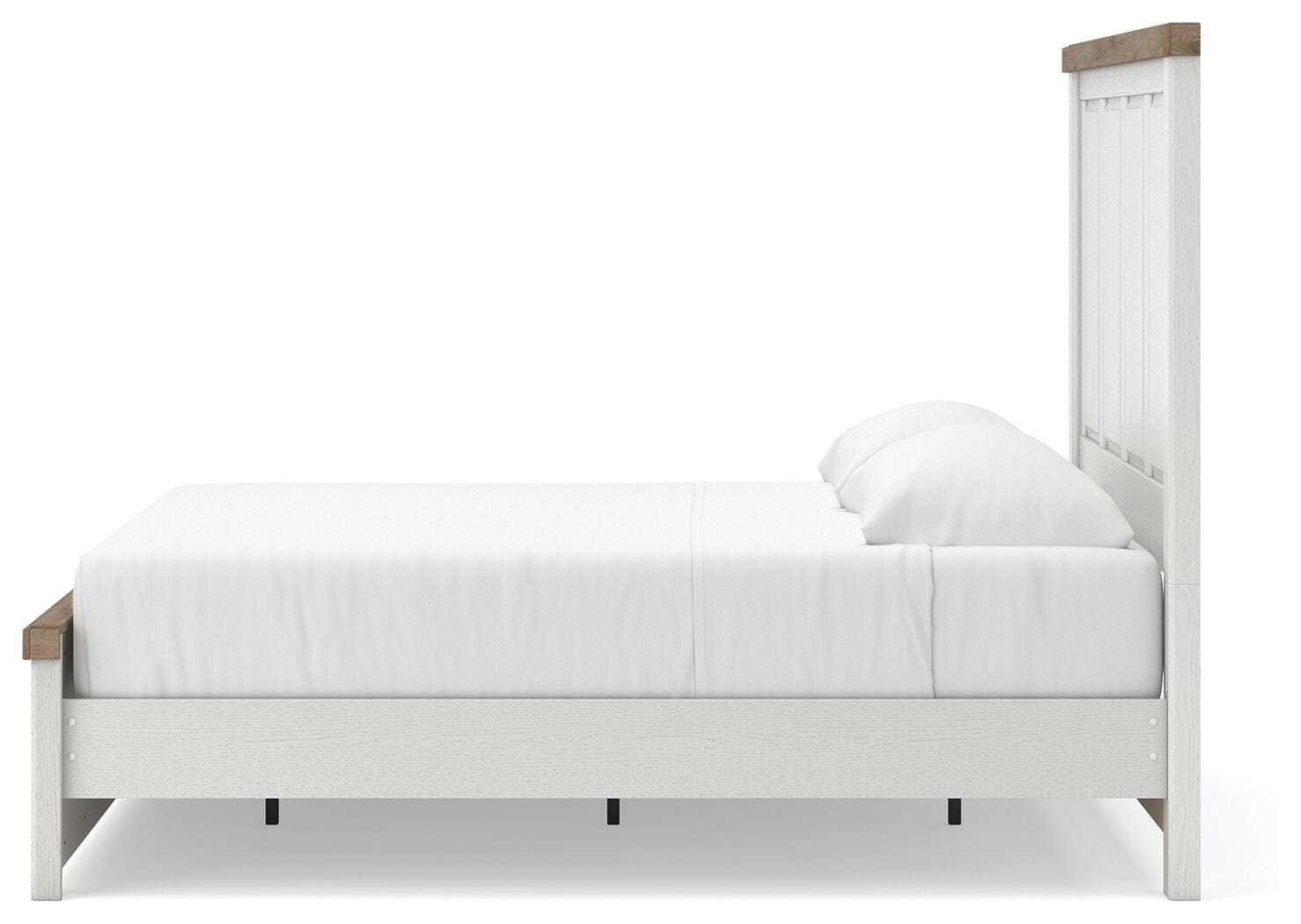 Savonport White/Brown King Panel Bed with Storage (Online Special Price)