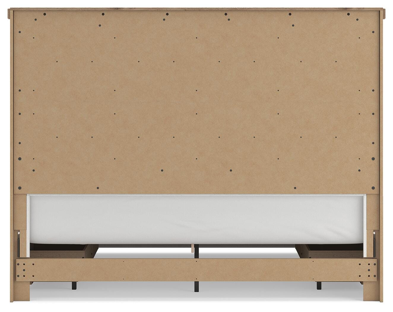 Savonport White/Brown King Panel Bed w/ 2 Under Bed Storage (Online Special Price)