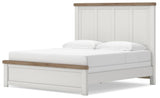 Savonport White/Brown King Panel Bed