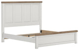Savonport White/Brown King Panel Bed