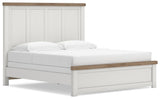 Savonport White/Brown King Panel Bed
