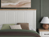 Savonport White/Brown King Panel Bed