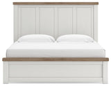 Savonport White/Brown King Panel Bed