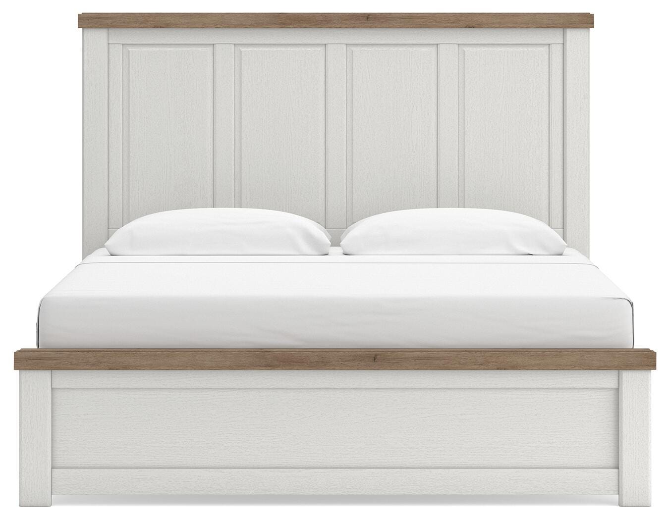 Savonport White/Brown King Panel Bed