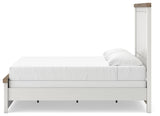 Savonport White/Brown King Panel Bed